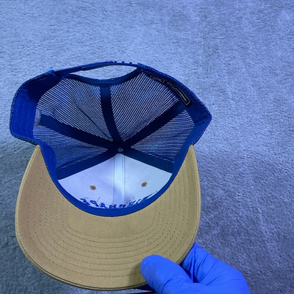 Winshape Camps Trucker Hat Richardson Style 112 Tan Blue Mesh Embroidered‎